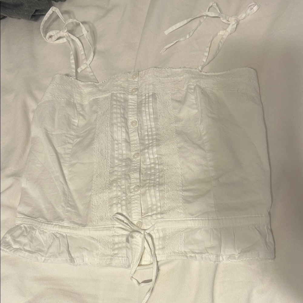 Brandy Melville White Button-Up Camisole
